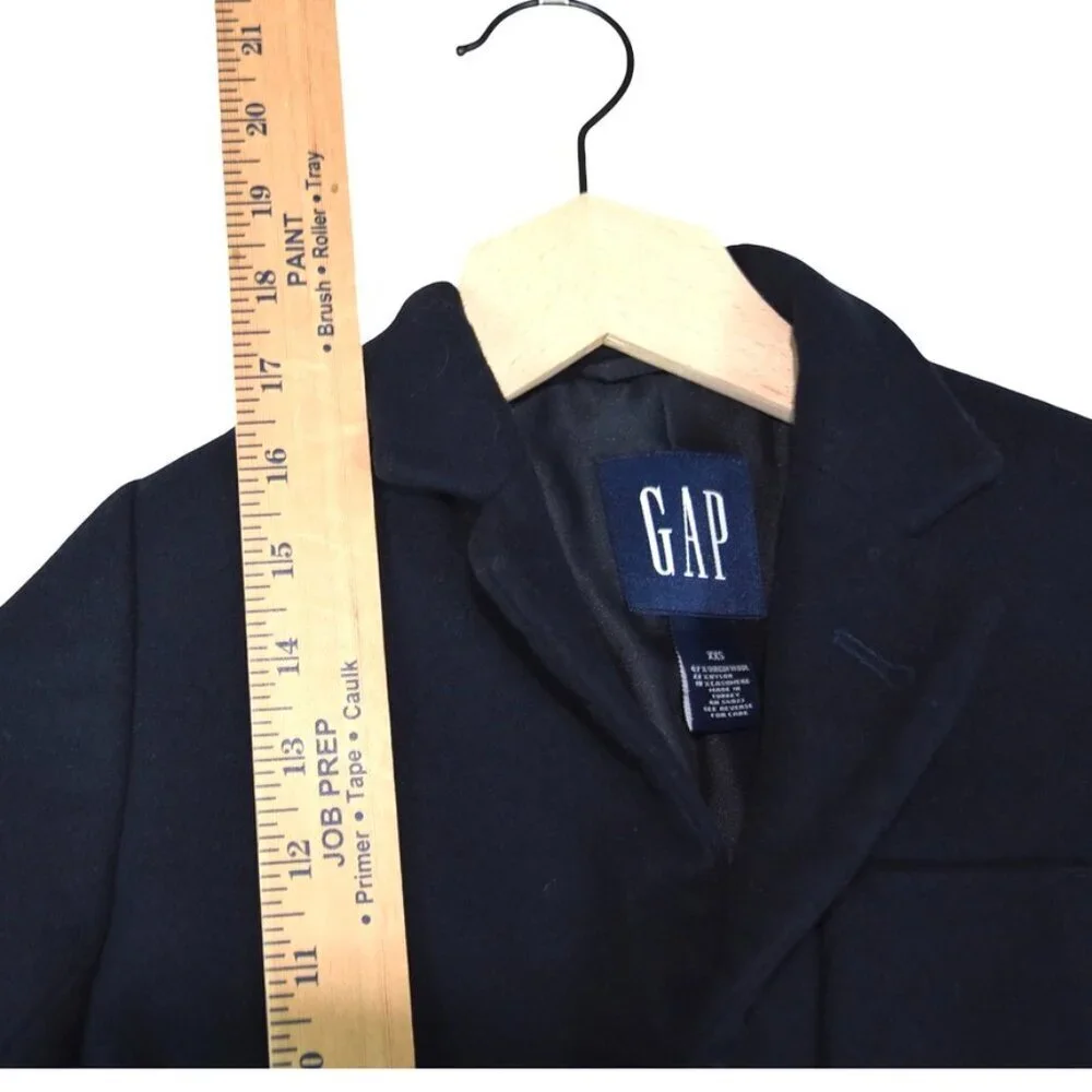 GAP Navy Wool Cashmere Blend Blazer XXS 3/4 Classic Prep Kidswear